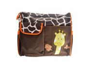 Foxnovo Cute Giraffe Pattern Multi function Large Capacity Baby Diaper Changing Pad Travel Mummy Bag Tote Handbag Orange