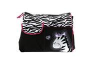 Foxnovo Cute Zebra Pattern Multi function Large Capacity Baby Diaper Changing Pad Travel Mummy Bag Tote Handbag Pink
