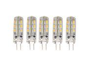 Foxnovo 5pcs Energy saving G4 DC 12V 1.5W 24 3014 SMD LED Bulbs LED Lamps Lights Warm White