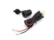 Foxnovo CS 007 Waterproof 12V Car Motorcycle Female Cigarette Lighter Power Plug Socket Outlet with 1.5M Fuse Line Wire for GPS Cellphone MP3 Black