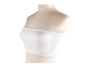 Foxnovo Women s Ladies Soft Elastic Strapless Bandeau Tube Tops No Pad Chest Wraps White