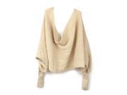 Foxnovo Fashion Korean Style Autumn Winter Unisex Knitted Scarf Cape Shawl with Sleeves Beige