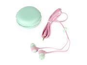 Foxnovo In Ear Earphone with Cute Colorful Storage Box Green