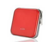 Foxnovo E40 Portable Plastic 40 Disc CD DVD VCD Wallet Storage Bag Case Organizer Red