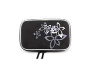 Foxnovo Portable Shockproof 2.5 Inch HDD Hard Drive Protective Case Bag Pouch Organizer with Flower Texture Black