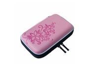 Foxnovo Portable Shockproof 2.5 Inch HDD Hard Drive Protective Case Bag Pouch Organizer with Flower Texture Pink