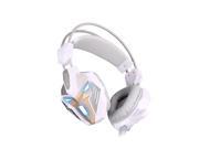 Foxnovo G3100 Stereo Pro Gaming Headset Bass USB Headphone with Microphone LED Light White Golden