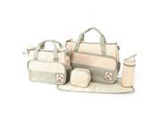 Foxnovo 5 in 1 Multi function Large Capacity Baby Diaper Nappy Changing Pad Travel Mummy Bag Tote Handbag Set Khaki