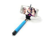 Foxnovo Extendable 3.5mm Cable Controlled Self Portrait Selfie Pole Monopod Stick with Adjustable Phone Clip Holder for 5.5 inch Phones Blue