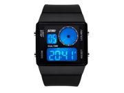 Foxnovo 0841 Dual Digital Movement Colorful LED Analog Unisex Sport Wrist Watch Black