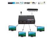 Foxnovo 1 in 4 out Full HD 1080P 3D HDMI Splitter 4 Port Hub Repeater Amplifier with US plug Power Adapter Black