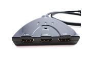 Foxnovo 3 Port HDMI Switch Switcher Selector Splitter Hub Box with 55cm HDMI Cable for HDTV PS3 Xbox 360 Black