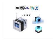 Foxnovo TT 029 Mini Digital Speaker Music Player with FM Alarm Clock TF Slot USB Audio in for Cellphone PC Black