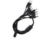 Foxnovo 40cm One Female 2.1mm Jack to 8 Male 2.1mm Plugs DC Power Y Splitter Adapter Cable for CCTV Camera Black