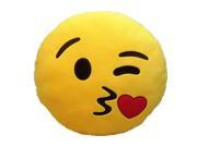 Foxnovo Cute Emotion Style Soft Round Plush Throw Pillow Bolster Cushion Kiss Pattern