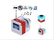 Foxnovo TT 029 Mini Digital Speaker Music Player with FM Alarm Clock TF Slot USB Audio in for Cellphone PC Red