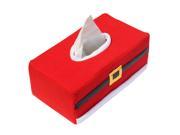 Foxnovo Christmas Style Santa Claus Belt Felt Tissue Box Case Holder Red