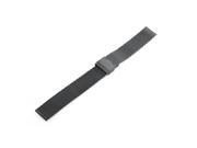 Foxnovo 18mm Adjustable Stainless Steel Straight End Mesh Bracelet Watch Band Watch Strap with Folding Clasp Black