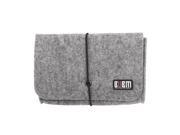 Foxnovo Portable Soft Wool Felt Sleeve Bag Storage Bag Pouch Travel Organizer for MacBook Laptop Wireless Mouse Power Adapter Grey