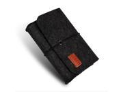 Foxnovo Portable Soft Wool Felt Sleeve Bag Storage Bag Pouch Travel Organizer for MacBook Laptop Wireless Mouse Power Adapter Black