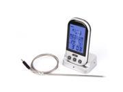 Foxnovo Oven and Grill Wireless Digital Long Range Meat Thermometer with Timer Silver