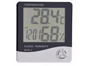 Foxnovo HTC 1 LCD S n Digital Hygrometer Thermometer Temperature Humidity Meter with Clock White
