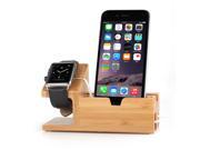 Foxnovo Bamboo Wood Charging Charging Stand Charging Dock Charging Station Charging Bracket Charging Holder for Apple Watch 38mm and 42mm with iPhone Di