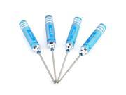 Foxnovo 4pcs Metal Hexagonal Hex Screw Driver Screwdrivers Tools Kit 1.5mm 2.0mm 2.5mm 3.0mm for RC Helicopter Blue