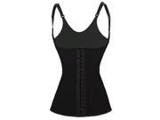 Foxnovo Women s Vest Style Adjustable Shoulder Straps Latex Underbust Corset Waist Trainer Cincher Body Shaper Shapewear Size L Black