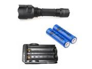 Foxnovo XM L T6 5 Mode 1300LM Waterproof LED Flashlight 2 * 18650 Batteries 18650 Battery Charger