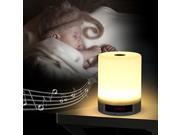 Foxnovo Novelty Cylinder Shaped 4 Mode LED Touch Lamp Night Light Wireless Bluetooth Hands free Speaker Audio Player with MIC Time Alarm TF Card Slot for iPh