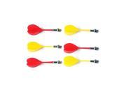 Foxnovo 6pcs Replacement Durable Safe Plastic Wing Magnetic Darts Bullseye Target Game Toys Red Yellow