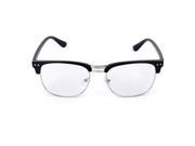 Foxnovo Unisex Retro Plain Glasses Eyeglasses Frame Black Silver