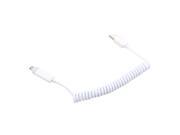 Foxnovo 1m Spiral Coiled USB Micro 5 Pin Male to USB 2.0 Male Data Charge Cable with Light White