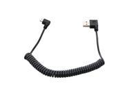Foxnovo 1.5m Spiral Coiled USB Micro 5 Pin Male to USB 2.0 Male Data Charge Cable Black