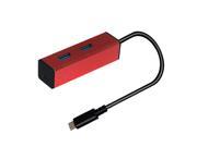Foxnovo USB C to 2 Port USB 3.0 Hub for USB Type C Devices MacBook 12 inches ChromeBook Pixel Red