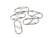 Foxnovo 5pcs S shaped Double Gated Zinc Alloy Carabiner S Biner Silver