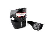 Foxnovo Halloween PU Leather Tokyo Ghoul Kaneki Ken Cosplay Mask Props Adjustable Zipper Mask Eye Patch Black