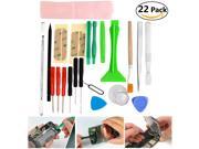 Foxnovo 22 in 1 Professional Mobile Phone Repairing Opening Tools Pry Spudger Screwdriver Kit for iPhone iPad iPod Samsung Nokia HTC