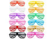 Foxnovo 24 Pairs of Fashion Plastic Shutter Shades Glasses Sunglasses Eyewear Halloween Club Party Cosplay Props Random Color