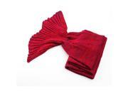 Foxnovo Super Soft Hand Crochet Mermaid Tail Blanket Sofa Blanket Adult 195*85 cm DIY Red