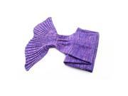 Foxnovo Super Soft Hand Crochet Mermaid Tail Blanket Sofa Blanket Adult 195*95 cm DIY Purple