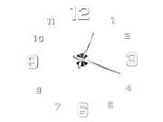 Foxnovo Modern 3D Frameless Large Wall Clock Novelty DIY Mirror Surface Clock Home Decorations White