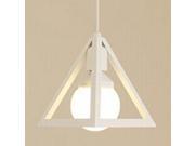 Foxnovo Vintage Industrial Triangle Pendant Light Chandelier Ceiling Lamp with White Line White