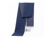 Foxnovo Men s Scarf Fashion Thicken Winter Warm Striped Tassels Fringed Long Scarf Shawl Blue