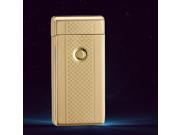 Foxnovo Electric Rechargeable Lighter Dual Arc Flameless USB Cigarette Windproof Lighter Gold Grid