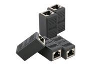 Foxnovo 5pcs RJ45 Coupler Ethernet Cable In line Shielded RJ45 Coupler Female to Female Type Black