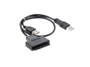 Foxnovo USB 2.0 to SATA 7 15 Pin 22Pin Adapter Cable for 2.5 HDD Hard Disk Drive with USB Power Cable