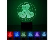 Foxnovo 3D Lamp Visual Light Effect 7 Colors Changes Night Light I LOVE YOU
