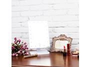 Foxnovo Rectangular 20 LED Lighted Vanity Mirror Touch Screen Battery Powered Makeup Mirrors White